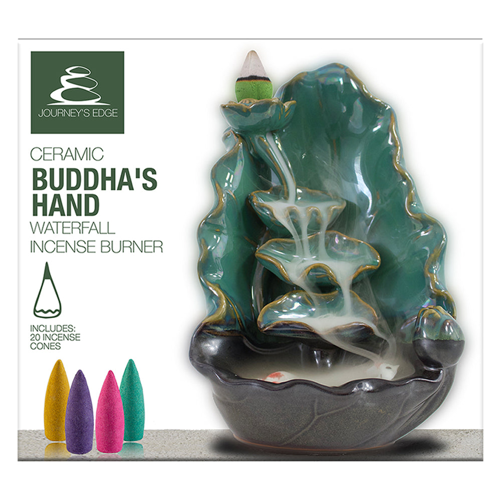 Ceramic Buddha's Hand Waterfall Incense Burner